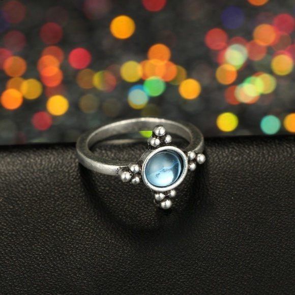 **LUCINDA* 7-Pc Silver x Blue Fashion Ring Set - Picture 10 of 10